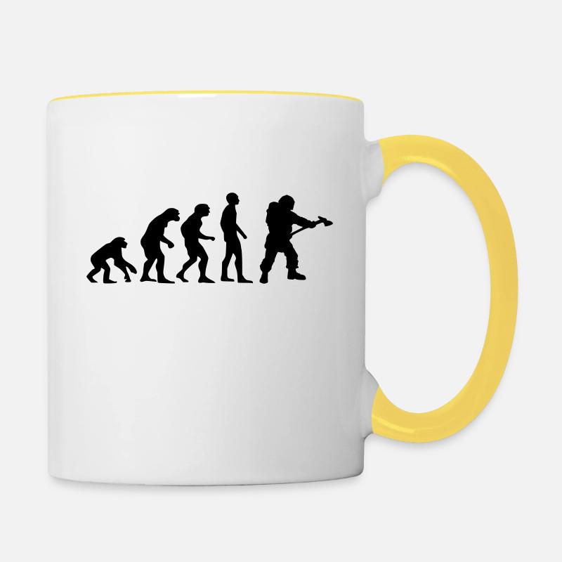 firefighter evolution - Contrasting Mug - white/yellow