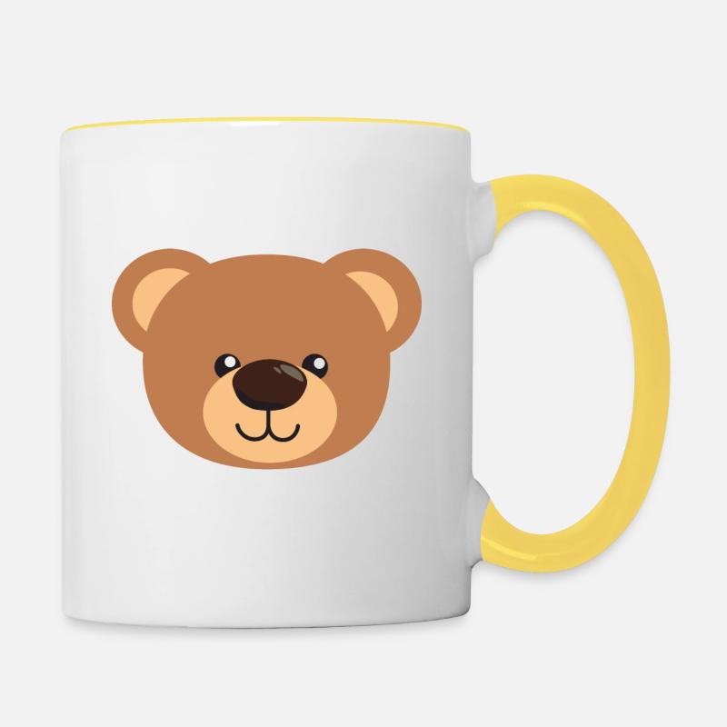 Teddy bear - Contrasting Mug - white/yellow