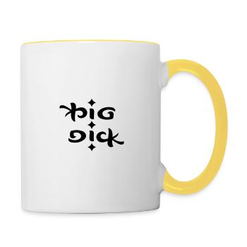 Big dick - Contrasting Mug - white/yellow - Right