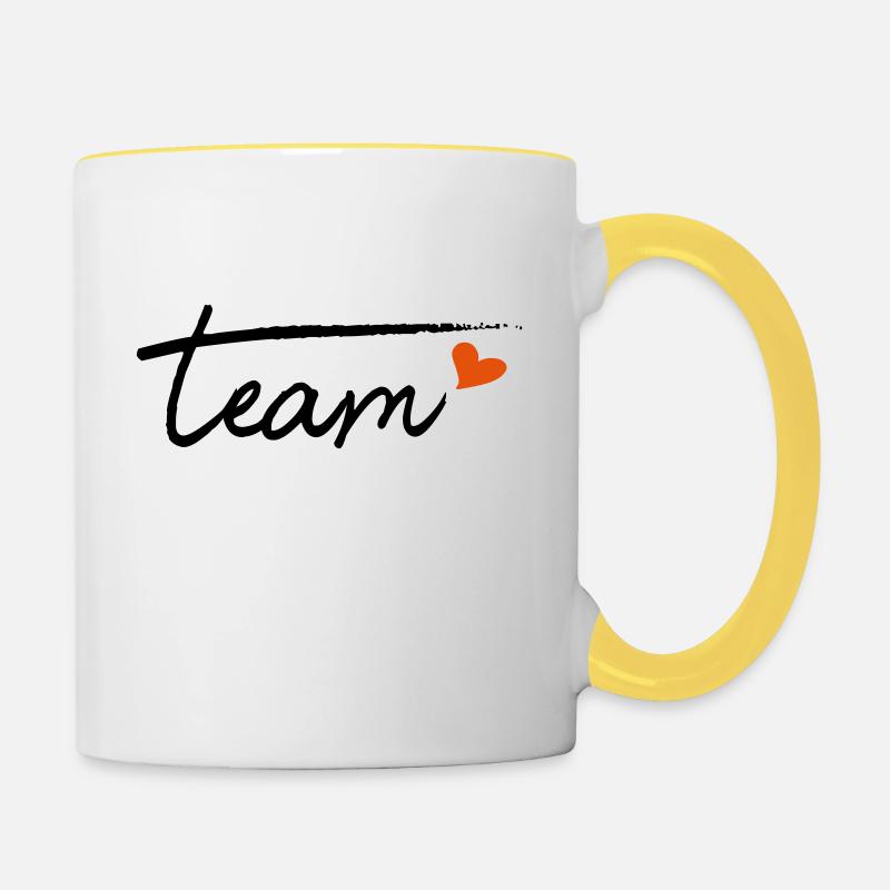 Team - Contrasting Mug - white/yellow