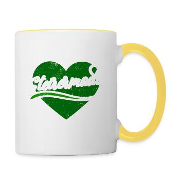 Steirermadl Österreich Steiermark - Tasse zweifarbig - Weiß/Gelb - Rechts