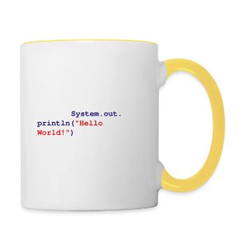 Coder Software Développeur - Mug contrasté - blanc/jaune - Droite