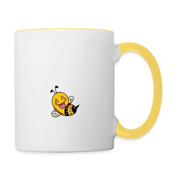 Don't Worry Bee Happy 4 - Contrasting Mug - white/yellow - Right