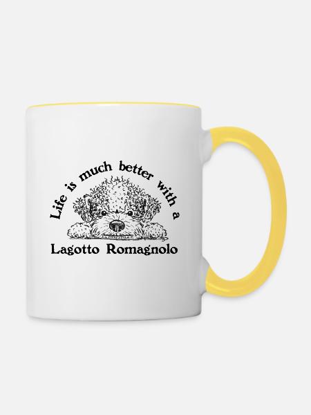 Lockenpino1 1 - Tasse zweifarbig - Weiß/Gelb