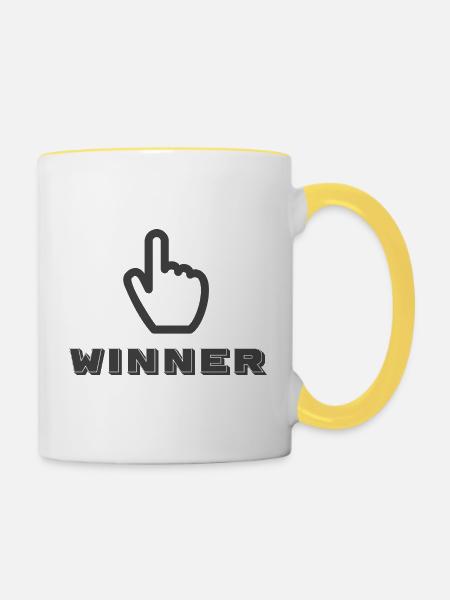 Winner - Tasse zweifarbig - Weiß/Gelb
