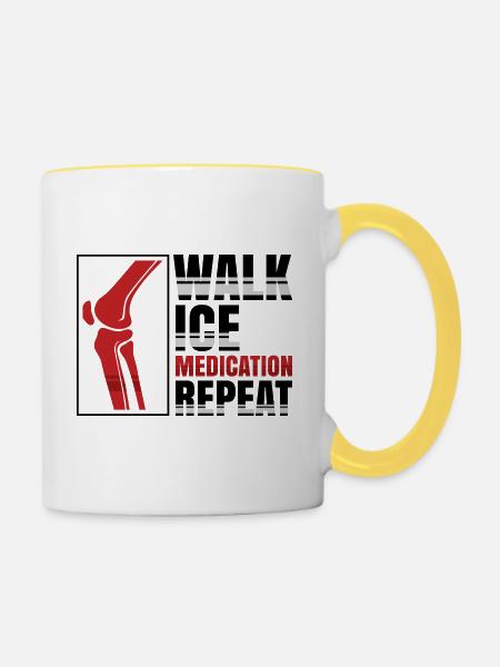 Walk Ice Medication Repeat - Tasse zweifarbig - Weiß/Gelb