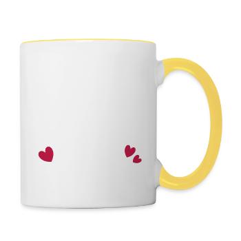 Dear Mom great Job we're awesome - Thank you - Contrasting Mug - white/yellow - Right