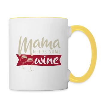 Mother's Day - Mama needs some wine - Surprise - Contrasting Mug - white/yellow - Right