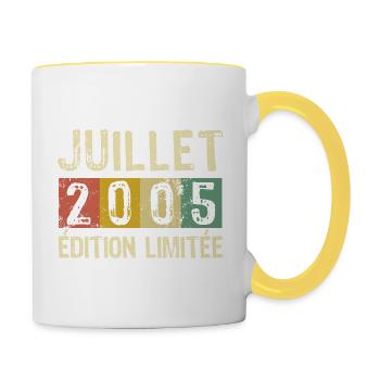Juillet 2005 - Limited Edition - Tasse zweifarbig - Weiß/Gelb - Rechts