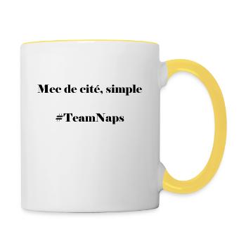 Mec de cité, simple - Mug contrasté - blanc/jaune - Droite