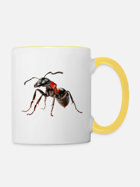 Ameise - Tasse zweifarbig - Weiß/Gelb