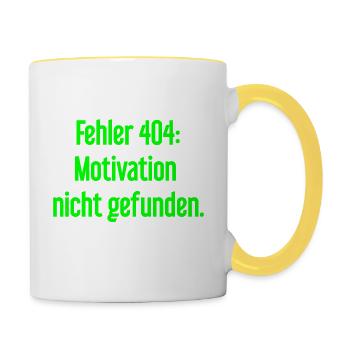 Error 404: Motivation not found - Contrasting Mug - white/yellow - Right