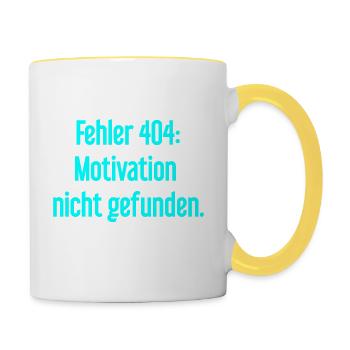 Error 404: Motivation not found - Contrasting Mug - white/yellow - Right