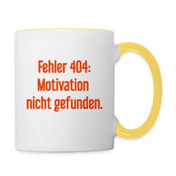Error 404: Motivation not found - Contrasting Mug - white/yellow - Right