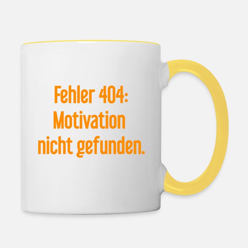 Erreur 404 : Motivation introuvable - Mug contrasté - blanc/jaune