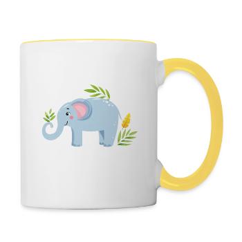 Baby Elephant - Tasse zweifarbig - Weiß/Gelb - Rechts