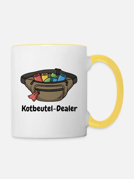 Kotbeutel Dealer - Tasse zweifarbig - Weiß/Gelb
