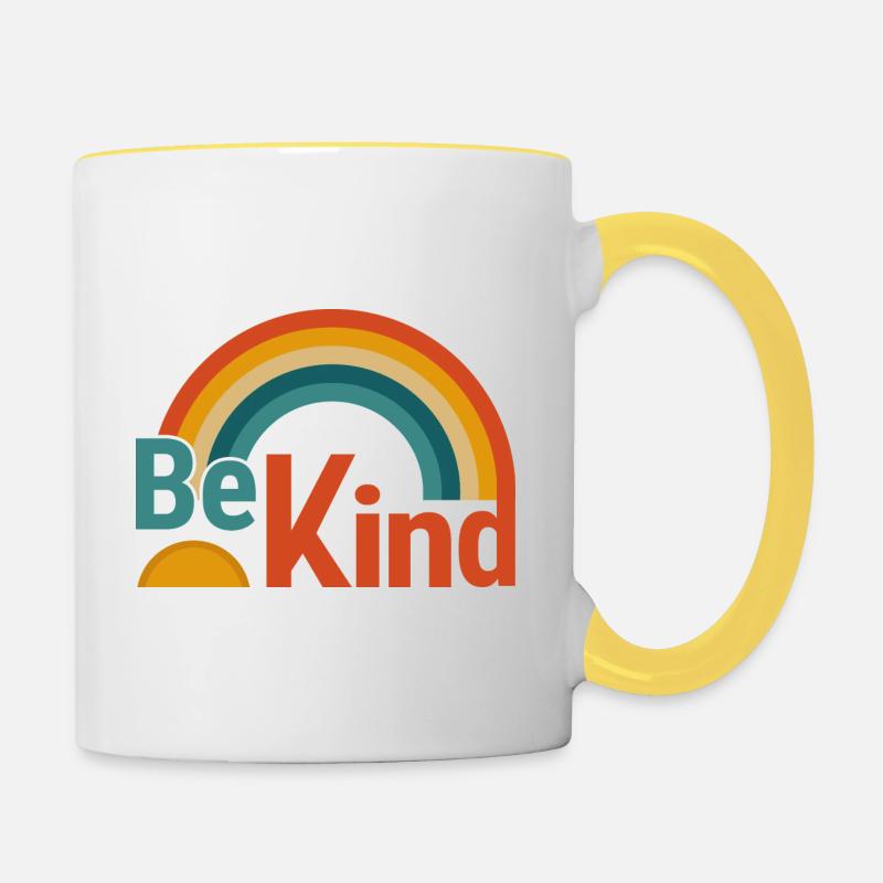 freundlich sein - Tasse zweifarbig - Weiß/Gelb