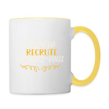 apéro recrute engagez vous - Mug contrasté - blanc/jaune - Droite