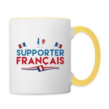 Allez La France | Supporter Français !!! - Mug contrasté - blanc/jaune - Droite