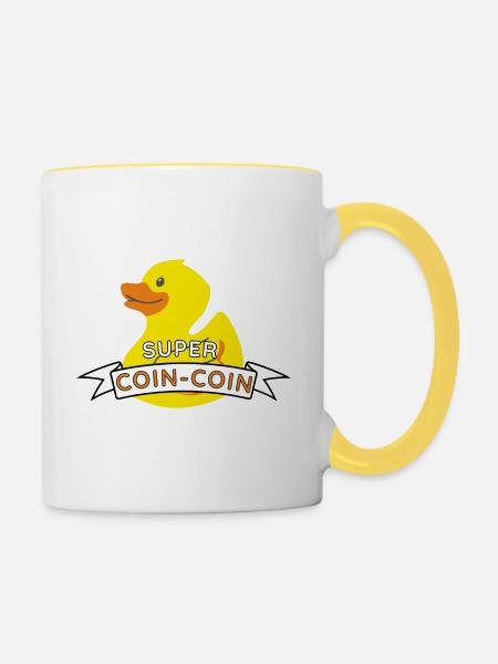 Super Coin-Coin - Tasse zweifarbig - Weiß/Gelb