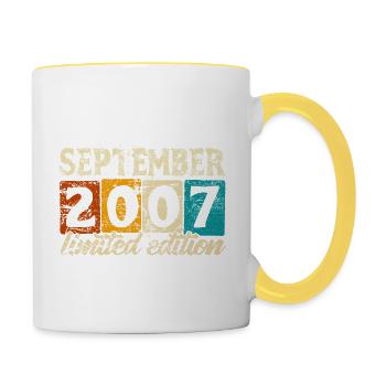 Édition Limitée Septembre 2007 Cadeau d’Anniversaire - Mug contrasté - blanc/jaune - Droite