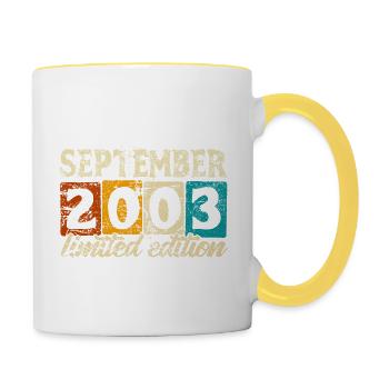 Limited Edition September 2003 Geburtstag Geschenk - Tasse zweifarbig - Weiß/Gelb - Rechts