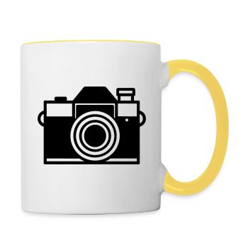 Appareil photo - Mug contrasté - blanc/jaune - Droite
