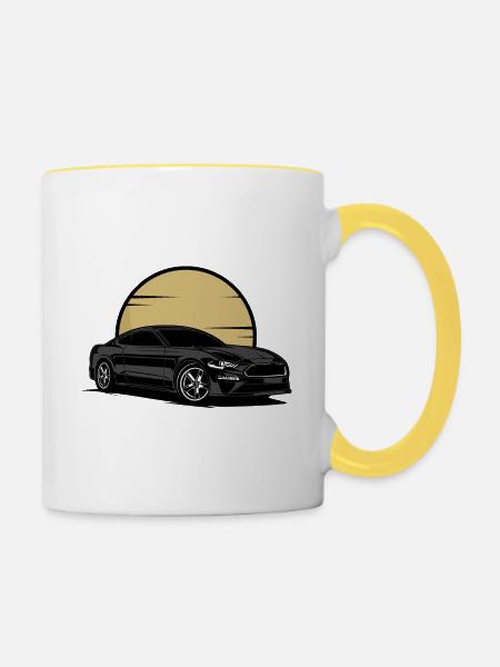 COYOTE V8 STANG - Tasse zweifarbig - Weiß/Gelb