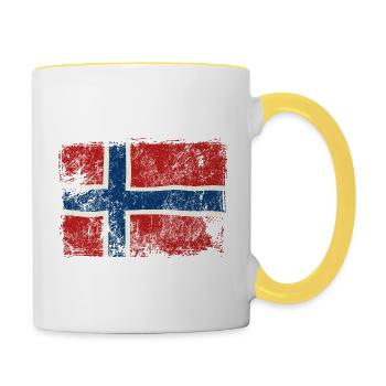 Norway Flag Pride Homeland Fatherland Gift - Contrasting Mug - white/yellow - Right