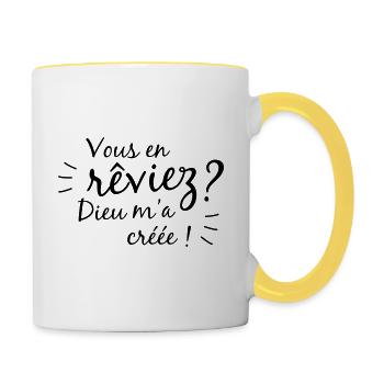 VOUS EN REVIEZ - Mug contrasté - blanc/jaune - Droite