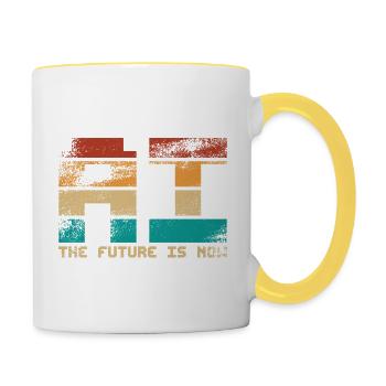 Artificial Intelligence - AI - The future is now - Contrasting Mug - white/yellow - Right