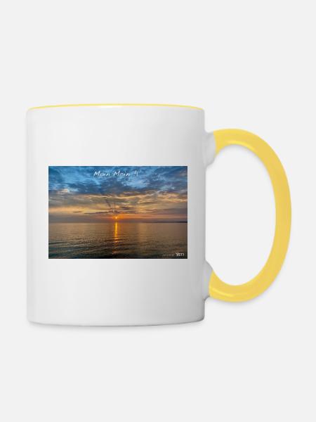 Moin Moin Travemünde - Tasse zweifarbig - Weiß/Gelb