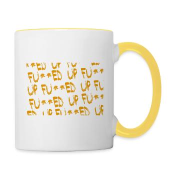 Fu**ed UP - Tasse zweifarbig - Weiß/Gelb - Rechts