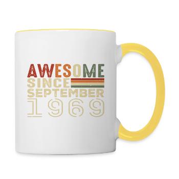 September 1969, birthday present September 1969 - Contrasting Mug - white/yellow - Right