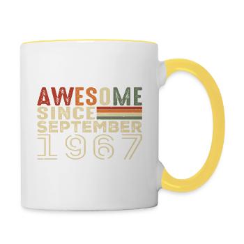 September 1967, birthday present September 1967 - Contrasting Mug - white/yellow - Right