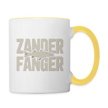 Angler Design Zander Fishing Zander Fishing - Contrasting Mug - white/yellow - Right
