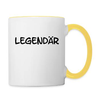 Legendär - Tasse zweifarbig - Weiß/Gelb - Rechts