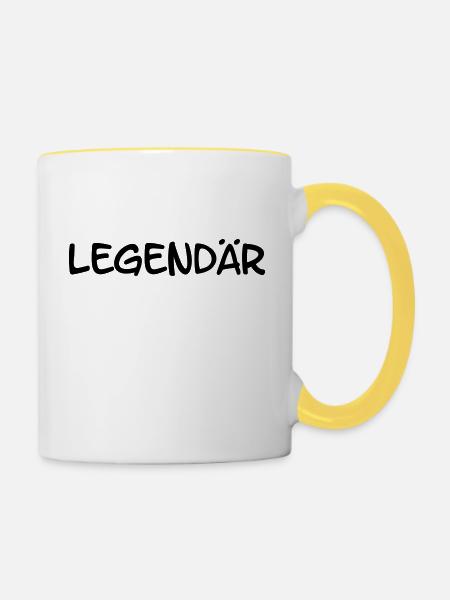 Legendär - Tasse zweifarbig - Weiß/Gelb
