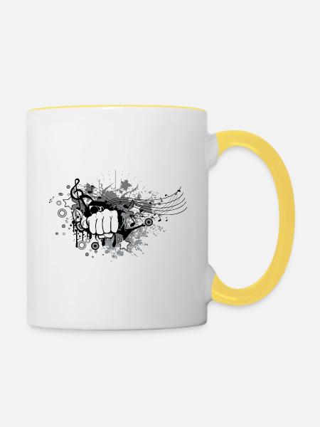 Punch Rock - Tasse zweifarbig - Weiß/Gelb
