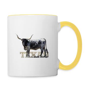 Texas Longhorns - Tasse zweifarbig - Weiß/Gelb - Rechts