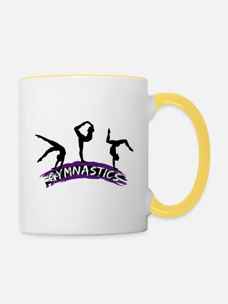 Gymnastique, gymnaste - Gymnastics - Mug contrasté - blanc/jaune