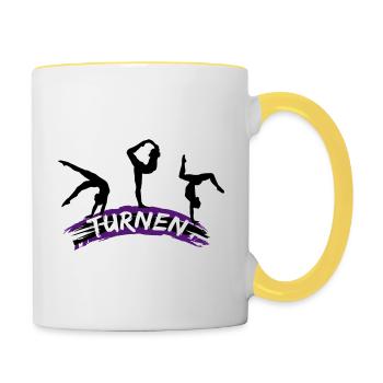 Gymnastique, gymnaste - Gymnatics - Mug contrasté - blanc/jaune - Droite