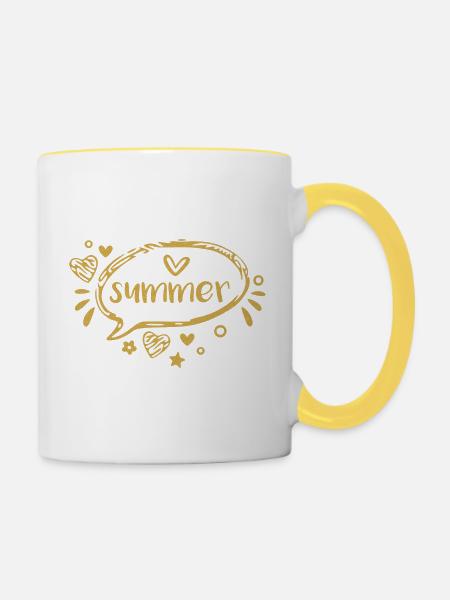 Summer - Tasse zweifarbig - Weiß/Gelb