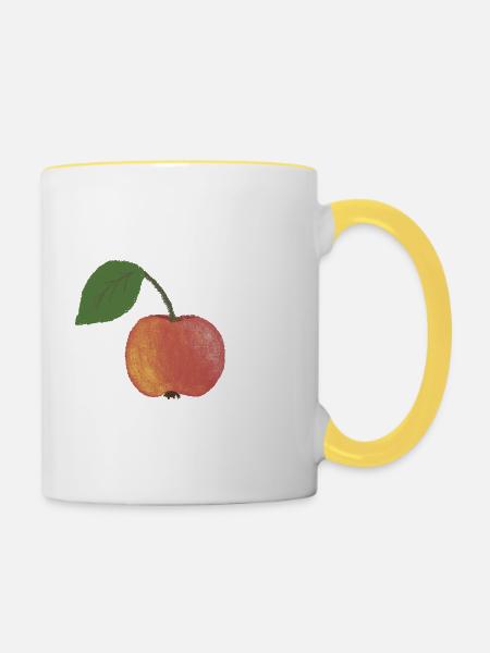 Apfel - Tasse zweifarbig - Weiß/Gelb