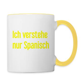I only understand Spanish - Contrasting Mug - white/yellow - Right
