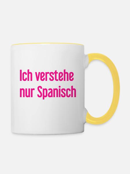 Ich verstehe nur Spanisch - Tasse zweifarbig - Weiß/Gelb