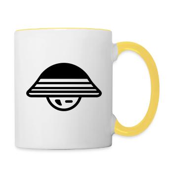 flying saucer - Contrasting Mug - white/yellow - Right