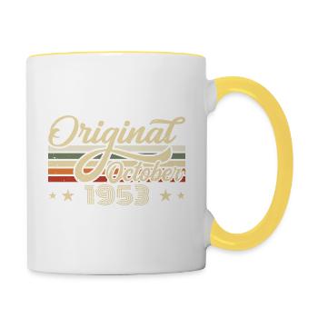 October 1953 Birthday in October - October 1953 - Contrasting Mug - white/yellow - Right