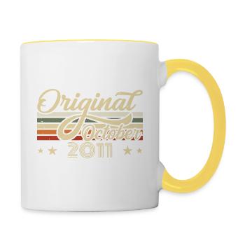 October 2011 Birthday in October - October 2011 - Contrasting Mug - white/yellow - Right